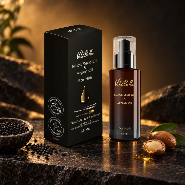 روغن مو سیاه دانه و آرگان ترکیبی اصل _ تقویت ساقه و ریشه مو کمک به رشد مجدد مو